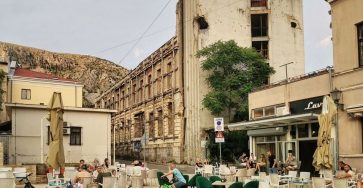 Разрушенный центр Мостара